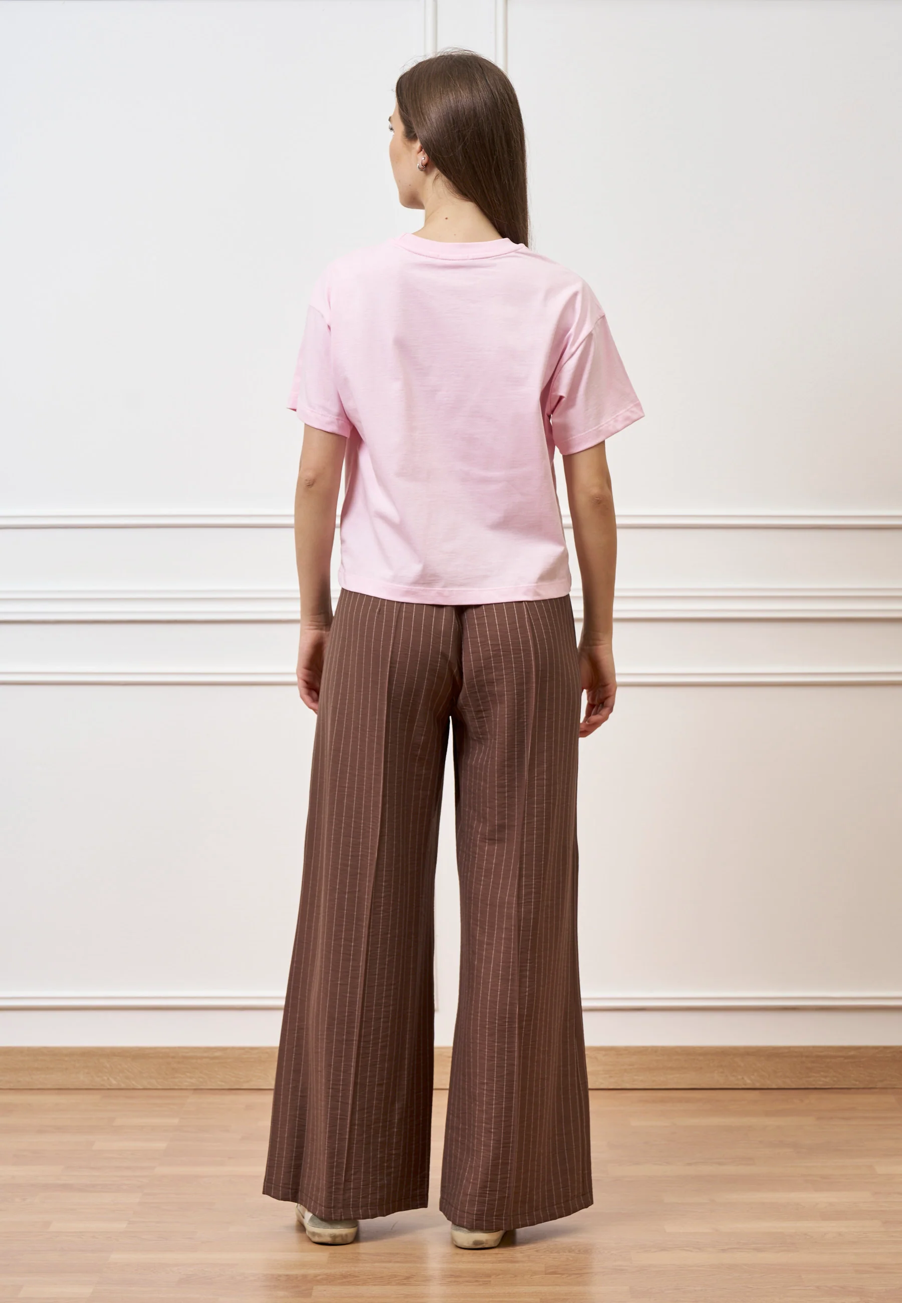 T-shirt basica tinta unita - ROSA - Image 5