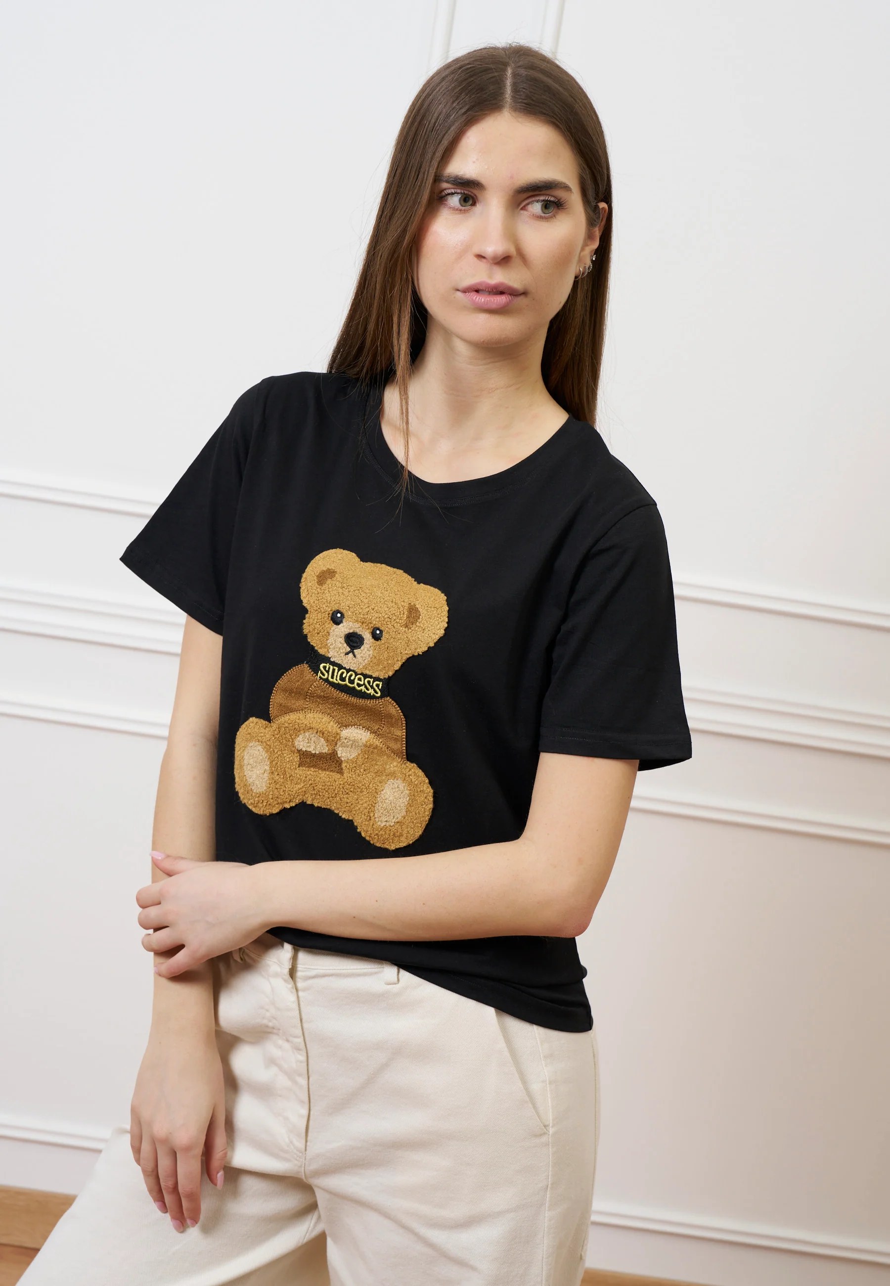 T-shirt con orsetto peluche - NERO - Image 3