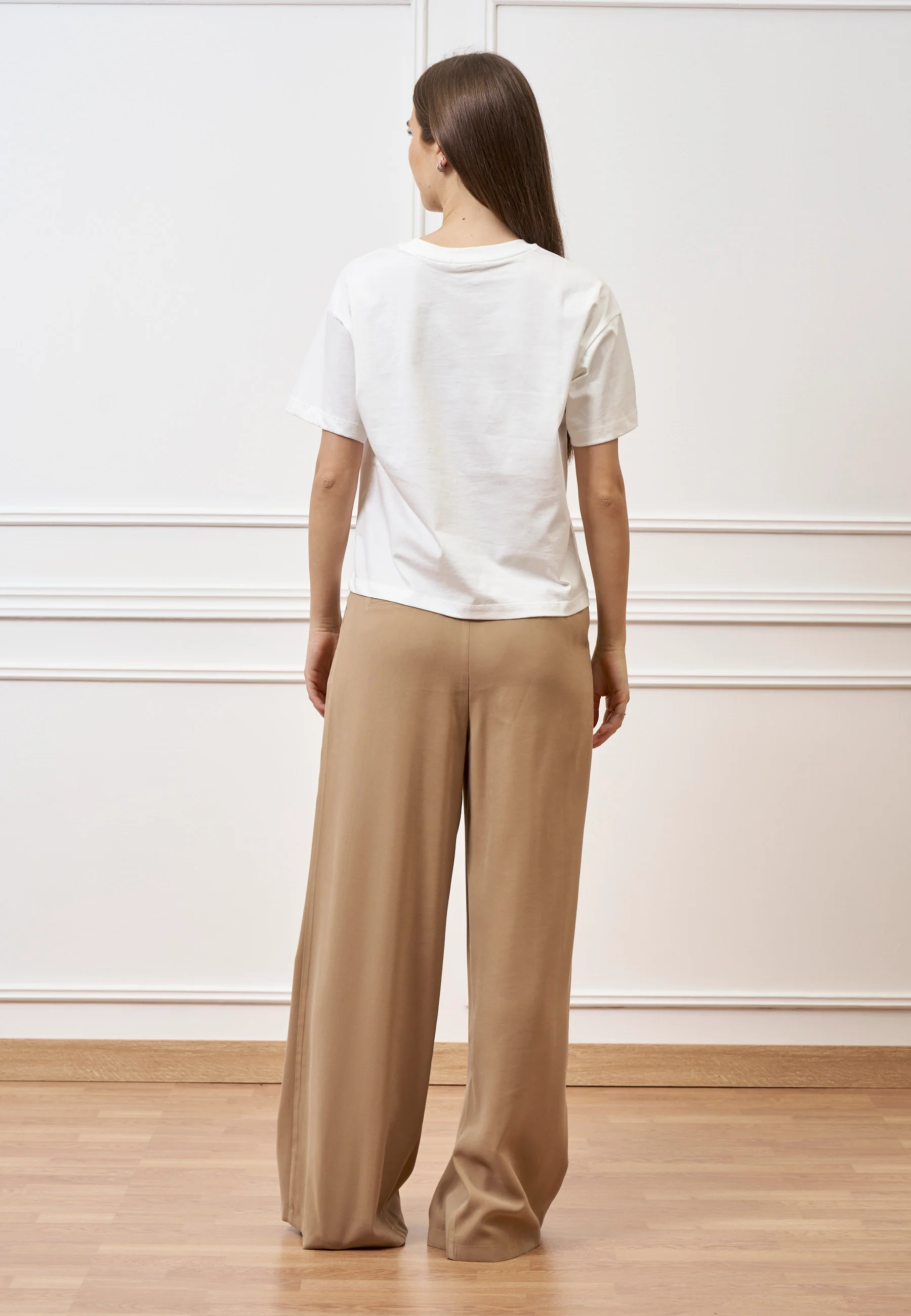 T-shirt con stampa e scritta strass - AVORIO - Image 6