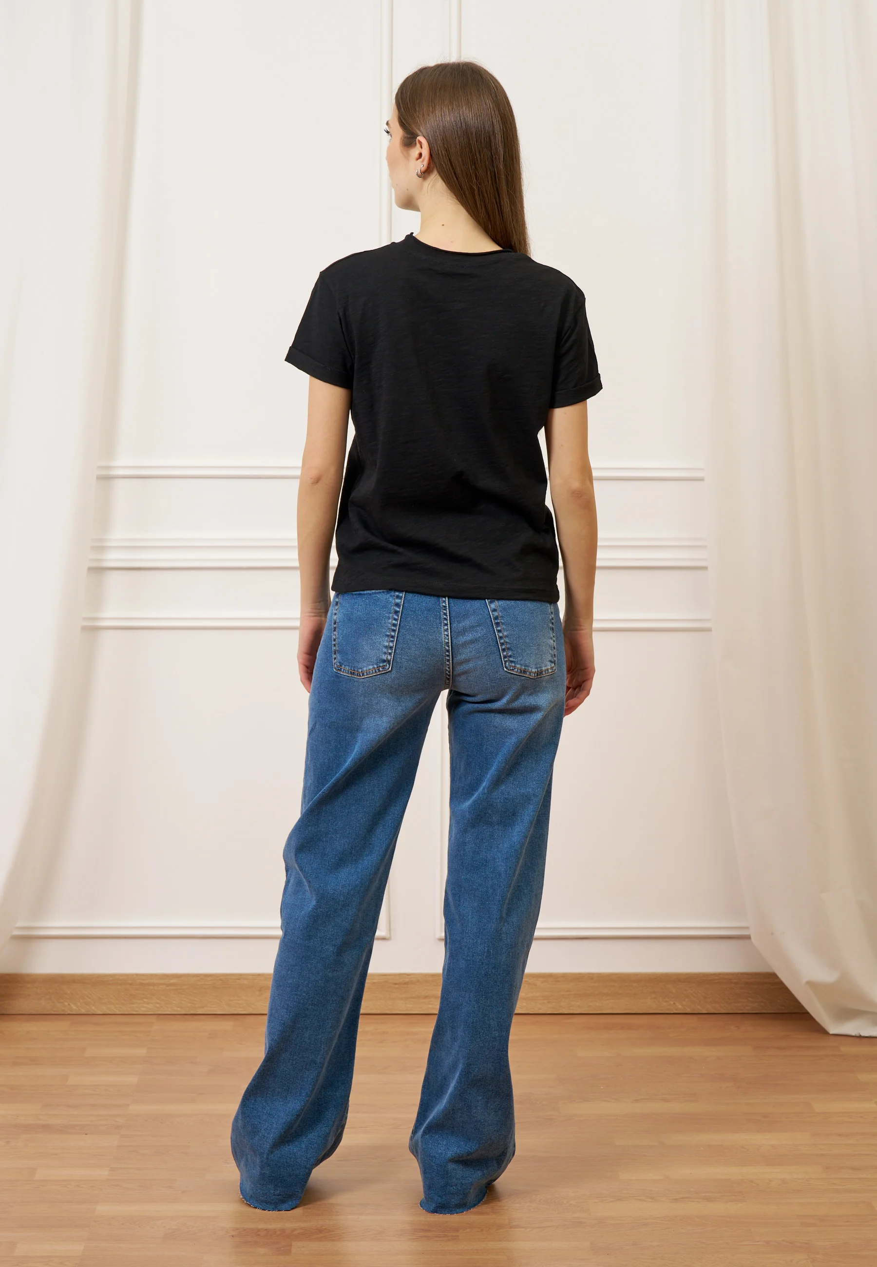 T-shirt fiammata basica - NERO - Image 4