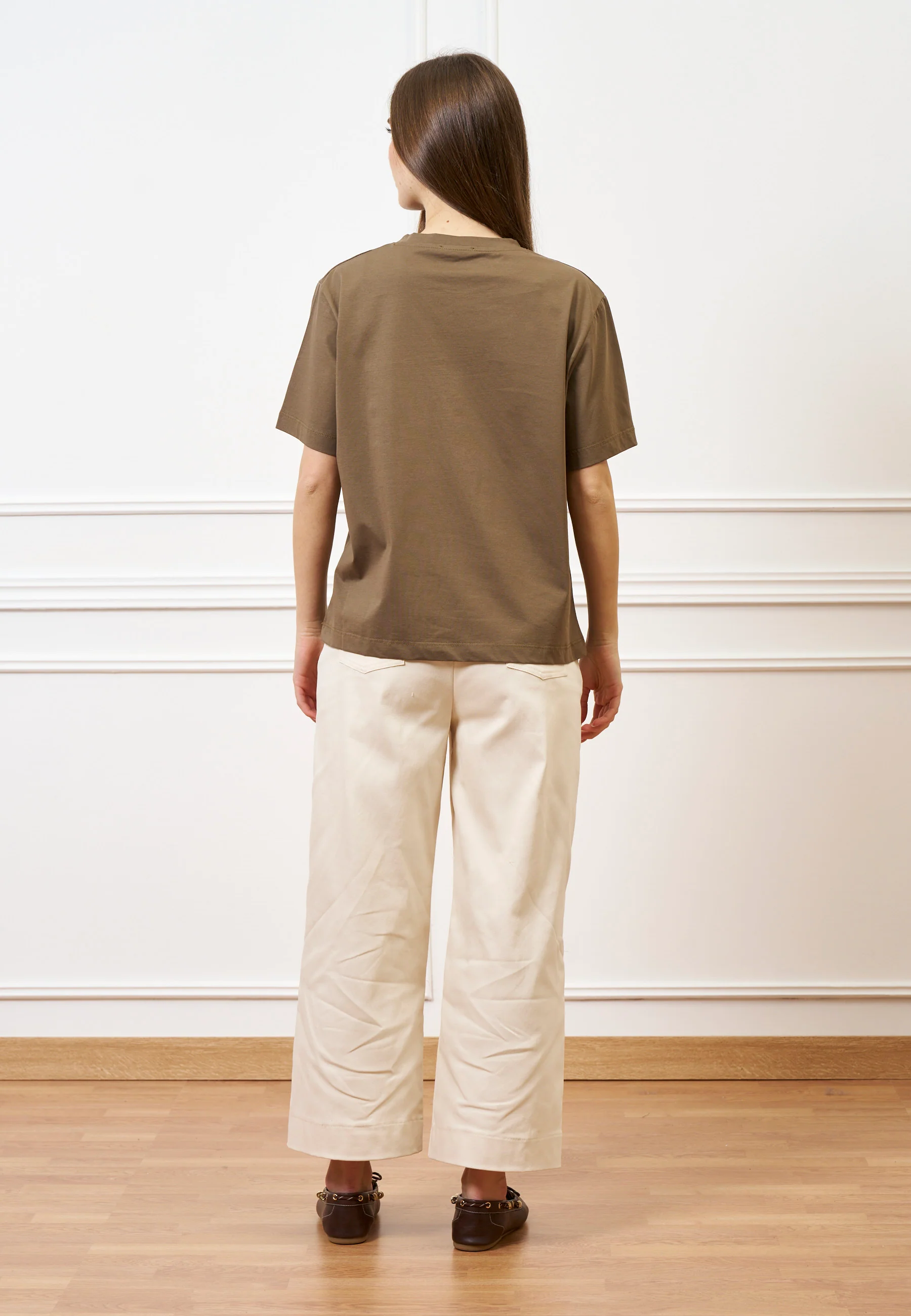 T-shirt in cotone mercerizzato - NOCCIOLA - Image 5