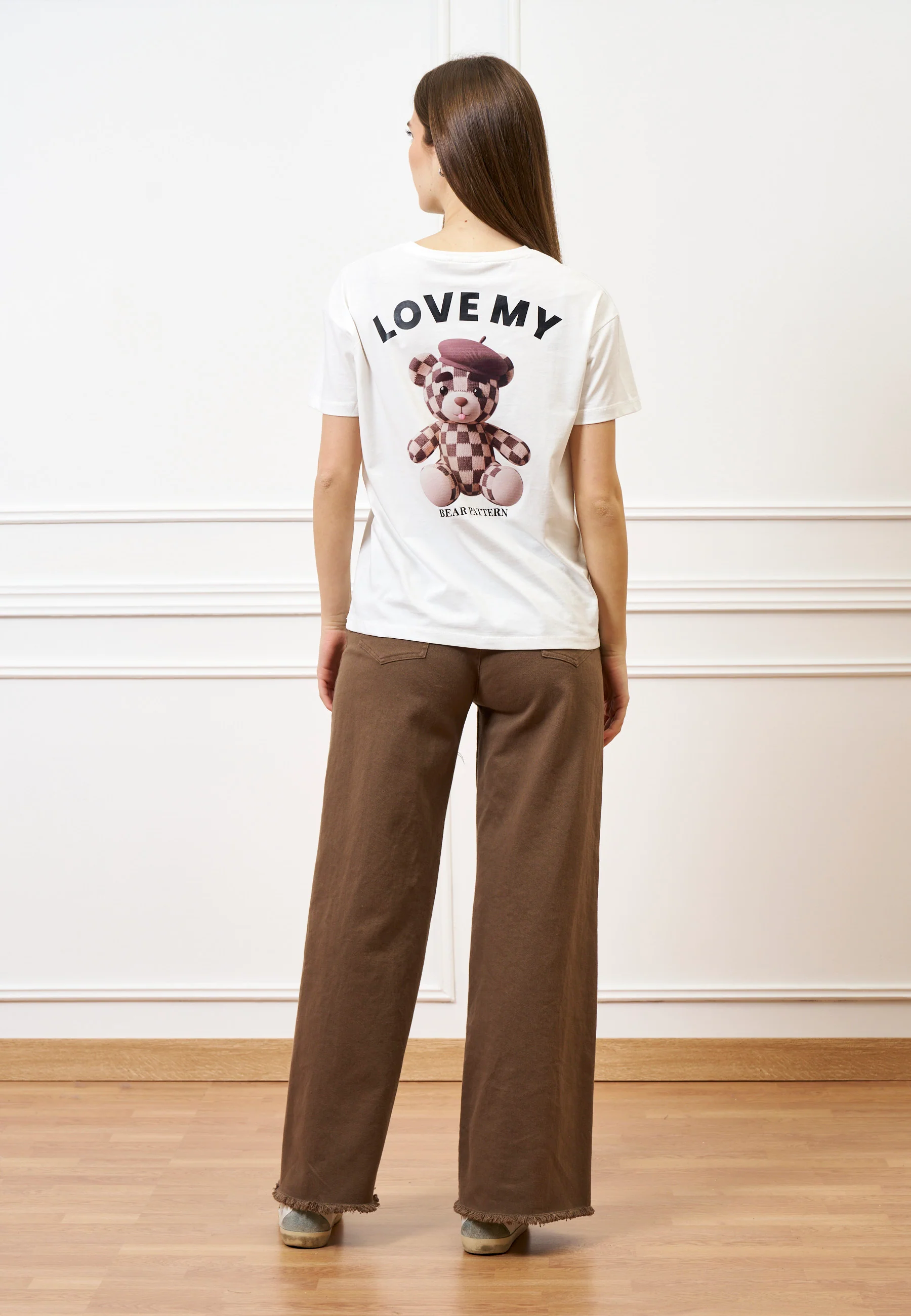 T-shirt stampa orsetto retro  - BIANCO - Image 4