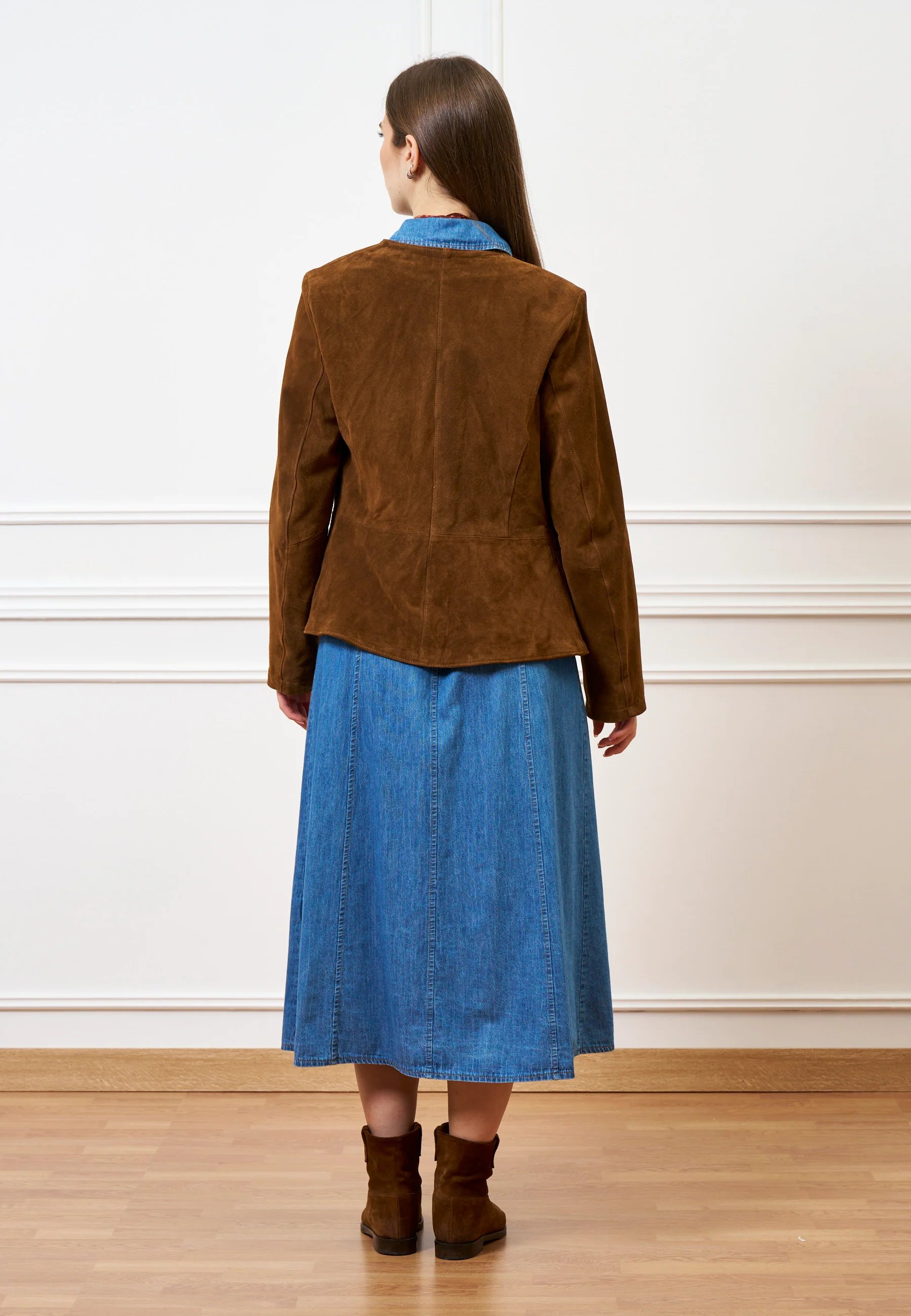 Vestito lungo in jeans  - BLU - Image 8